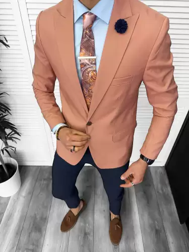 Sacou barbati slim fit  corai 11850 54-4