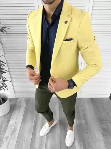 Sacou barbati slim fit galben 10269 55-3