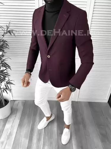 Sacou barbati slim fit grena B9747  P18-1.1