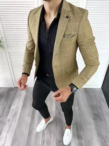 Sacou barbati slim fit in carouri 11978 D3-5.1