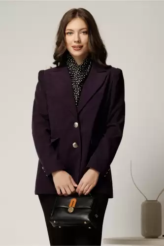 Sacou mov din catifea reiata