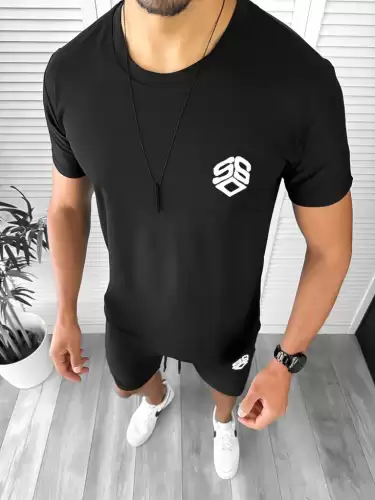 Trening barbati negru/negru  pantaloni + tricou 11701 O6-4.3