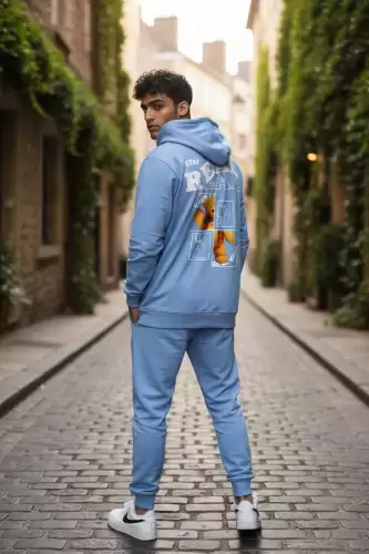 Trening barbati slim fit blue Pantaloni + Hanorac 13360 D3-5.1