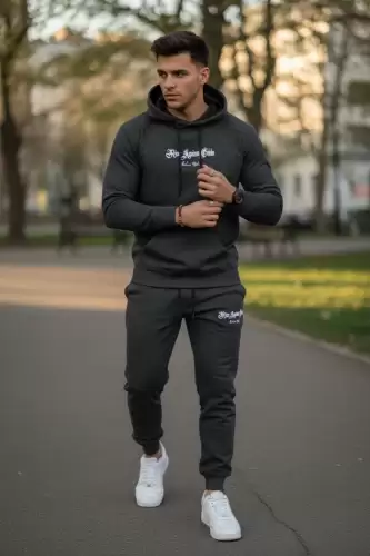 Trening barbati slim fit gri inchis  Pantaloni + Hanorac  13400 42-2