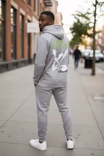 Trening barbati slim fit gri  Pantaloni + Hanorac  13370 20-4.1