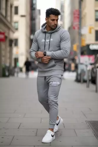 Trening barbati slim fit gri  Pantaloni + Hanorac  13400 50-2