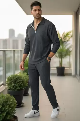 Trening barbati slim fit kaki  Pantaloni + Bluza C300 26-3.2