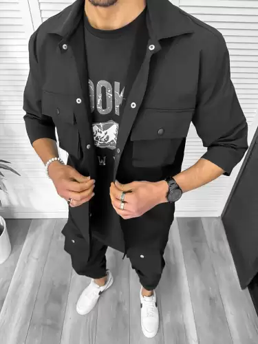 Trening barbati slim fit negru 6049A N8-4.3