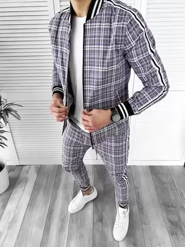 Trening barbati slim fit Pantaloni + Hanorac 10023 D6-5.2