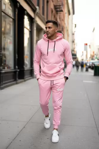 Trening barbati slim fit roz Pantaloni + Hanorac 13360 21-1.2