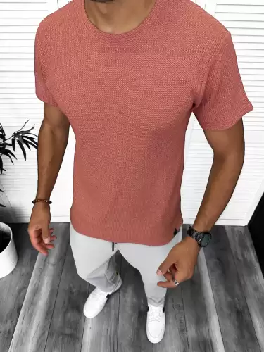 Tricou barbati corai  slim fit 13318 D3