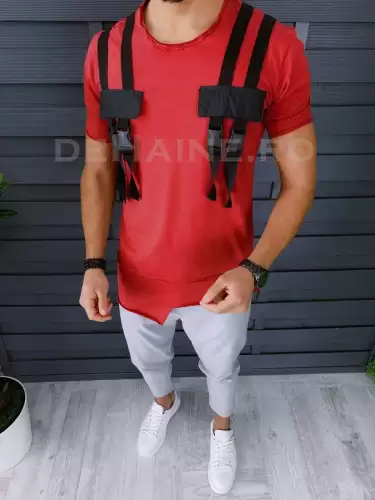 Tricou barbati slim fit asimetric ZR A8489 N5-4.1