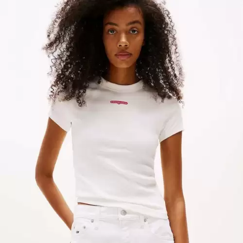 Tricou Tommy Hilfiger TJW SLIM SCRIPT LABEL SS TEEEXT