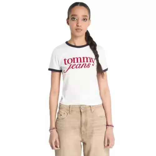 Tricou Tommy Hilfiger TJW SLIM SH SCRIPT RINGRTEE EXT