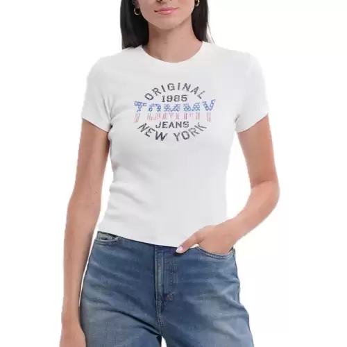 Tricou Tommy Hilfiger TJW SLIM SH TOMMY NY RIB TEE