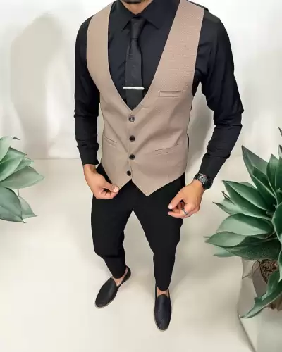 Vesta barbati eleganta slim fit bej 13257 D3-2.2