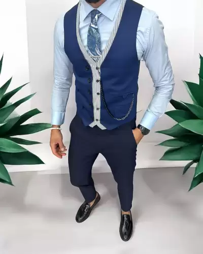 Vesta barbati eleganta slim fit  bleumarin  13267 D6-4.3