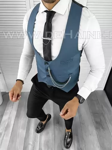 Vesta barbati eleganta slim fit bleumarin B8190 P19-3.2