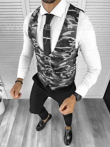 Vesta barbati slim fit camuflaj B8242 N2-3.2