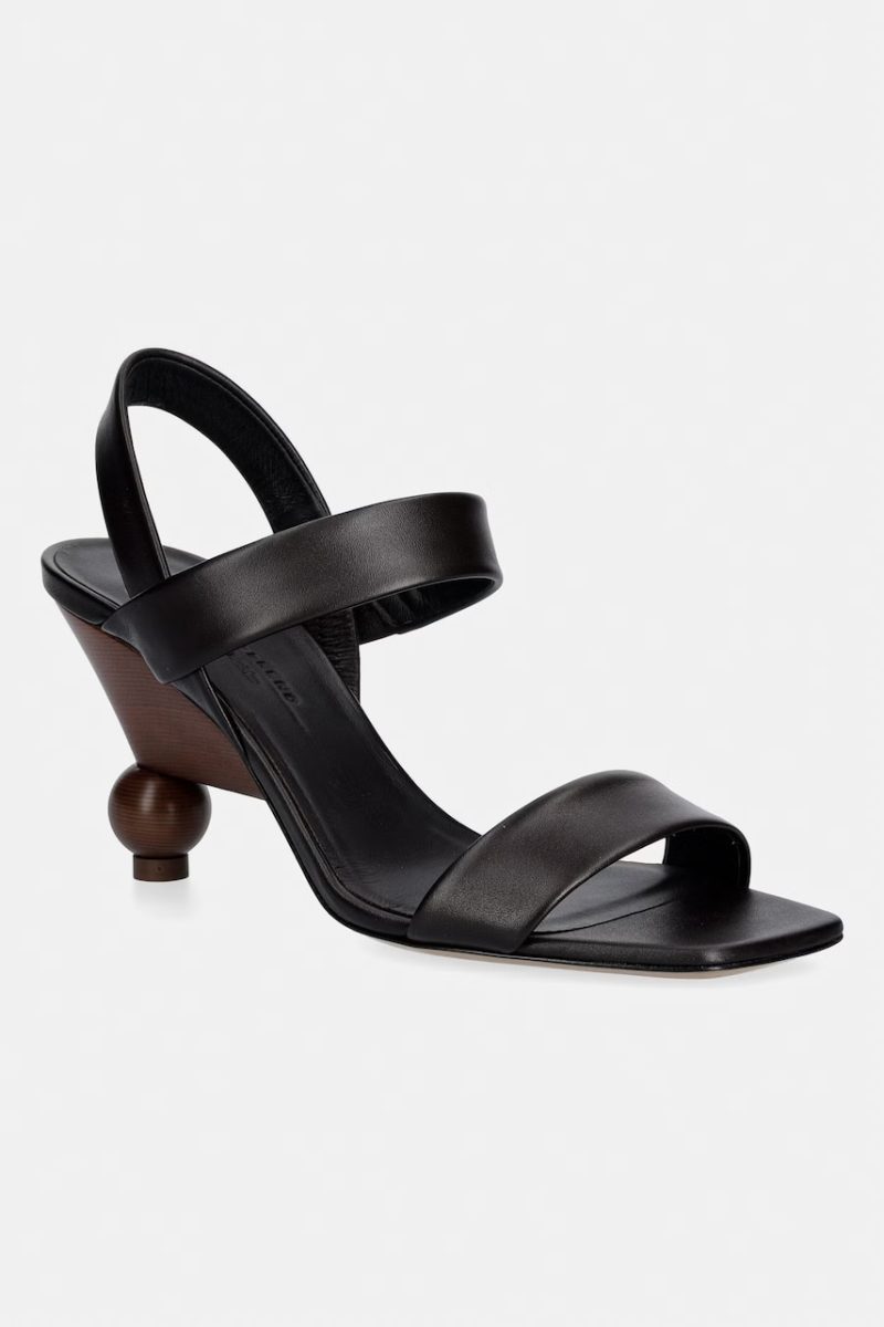 Weekend Max Mara sandale cu toc înalt din piele Wkaaffetto