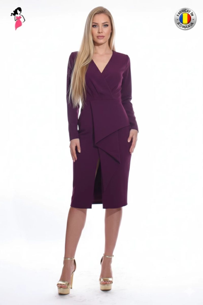 Rochie de ocazie midi mov