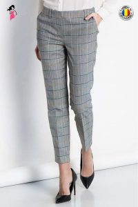 Pantalon Xara lung pană carouri